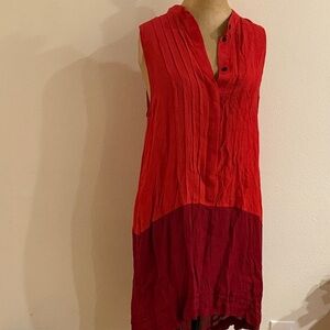 Rag & Bone sz 6 two tone Red Sleeveless silk Dress great condition